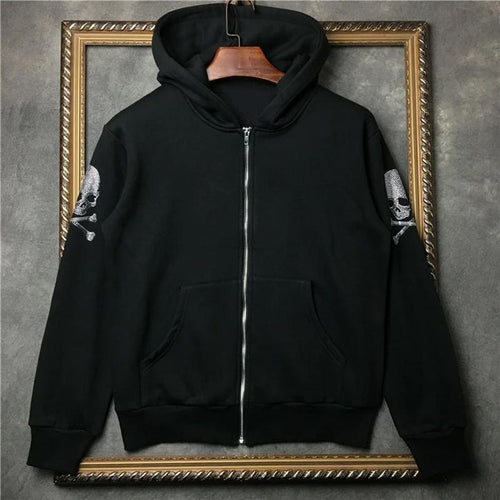 Black Skull Hoodie – XS–XL