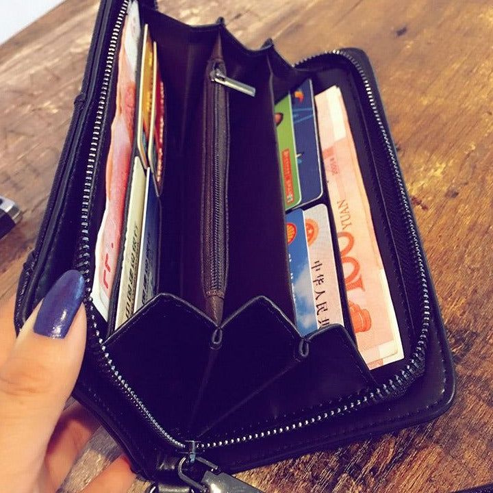 Black Skull & Crossbones Faux Leather Wallet