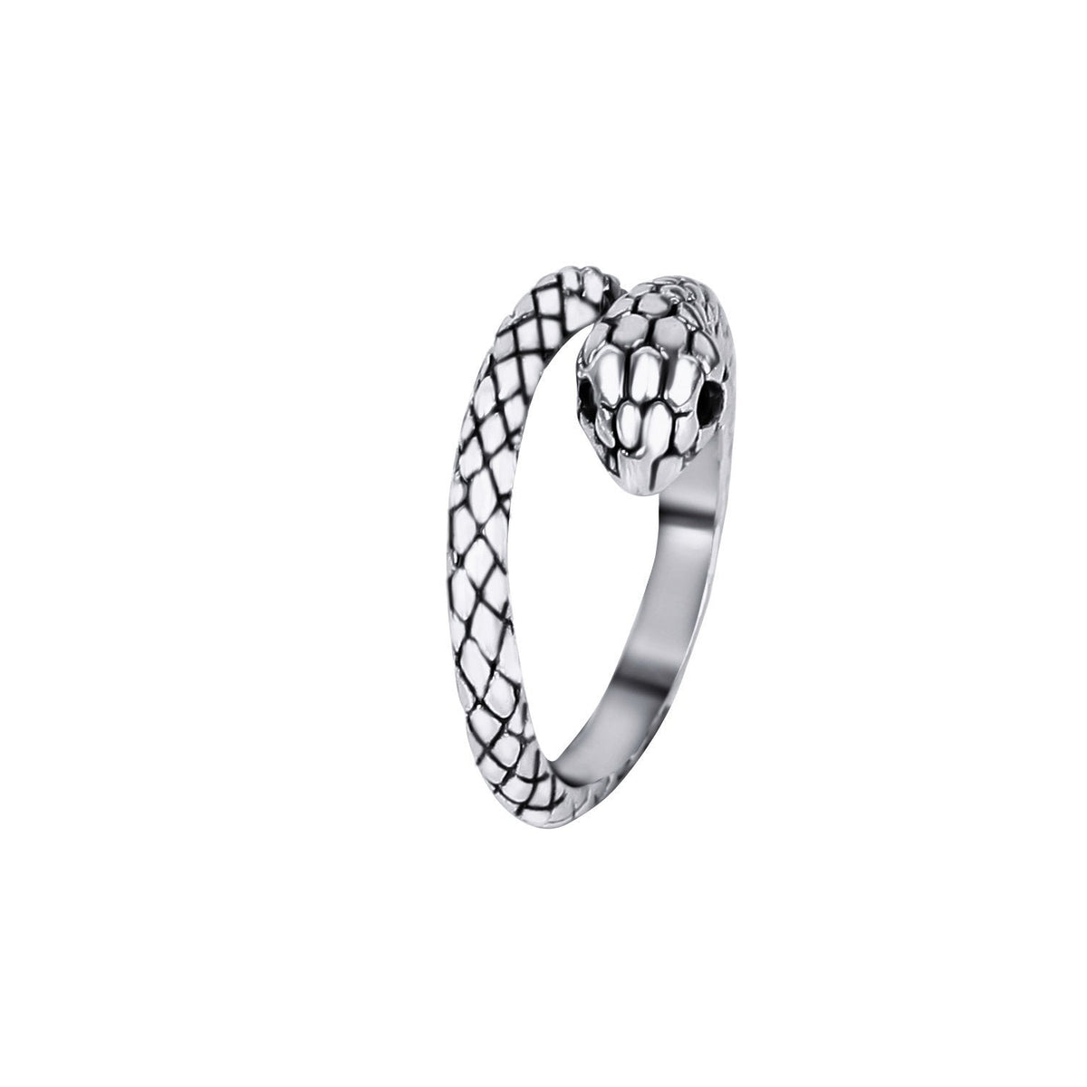Adjustable Gothic Snake Ring – Black or Silver