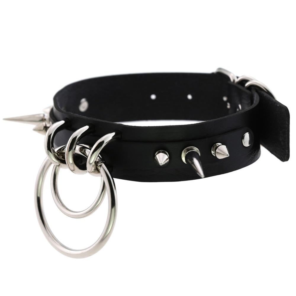 Black Spiked PU Leather Choker