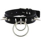 Black Spiked PU Leather Choker