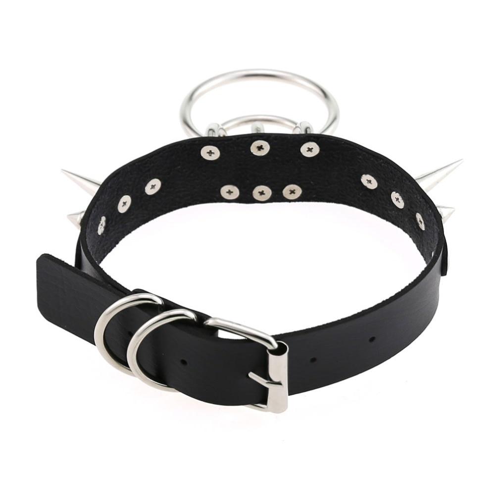 Black Spiked PU Leather Choker