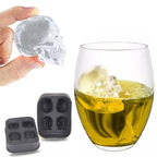 Four-Skull Silicone Ice Cube Tray with Lid