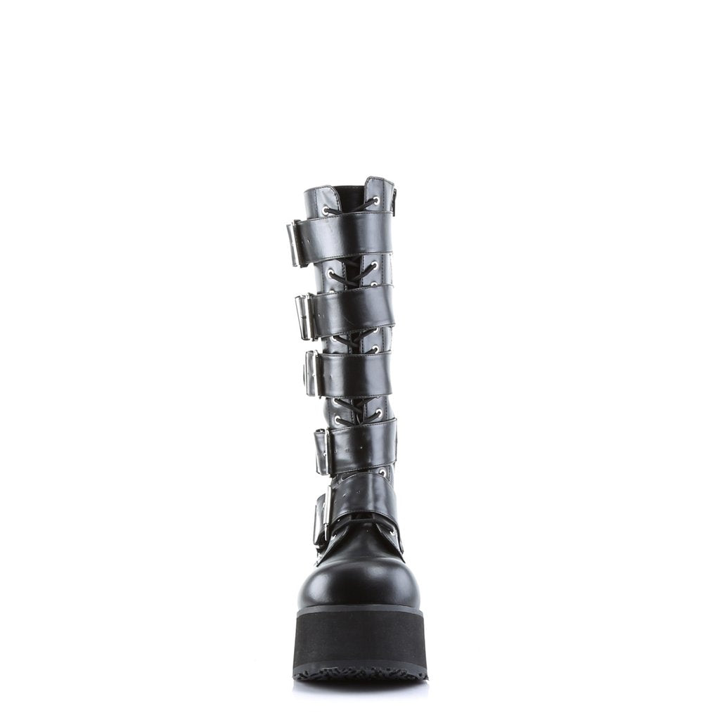 Men's Gothic Knee High Platform Biker Boots – 5 Buckles