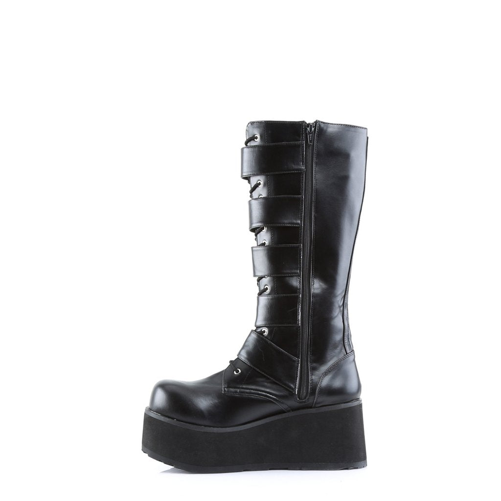 Men's Gothic Knee High Platform Biker Boots – 5 Buckles