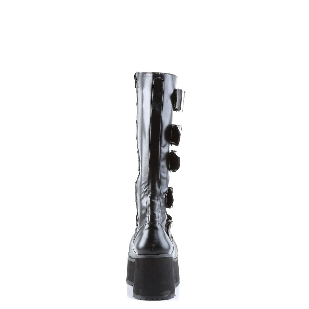 Men's Gothic Knee High Platform Biker Boots – 5 Buckles