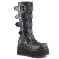 Men's Gothic Knee High Platform Biker Boots – 5 Buckles