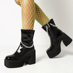 Women's Gothic Boots – Black or Purple PU Leather