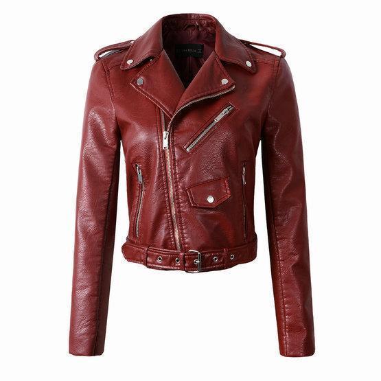 Women's Cropped Faux Leather Jacket – 5 Colours