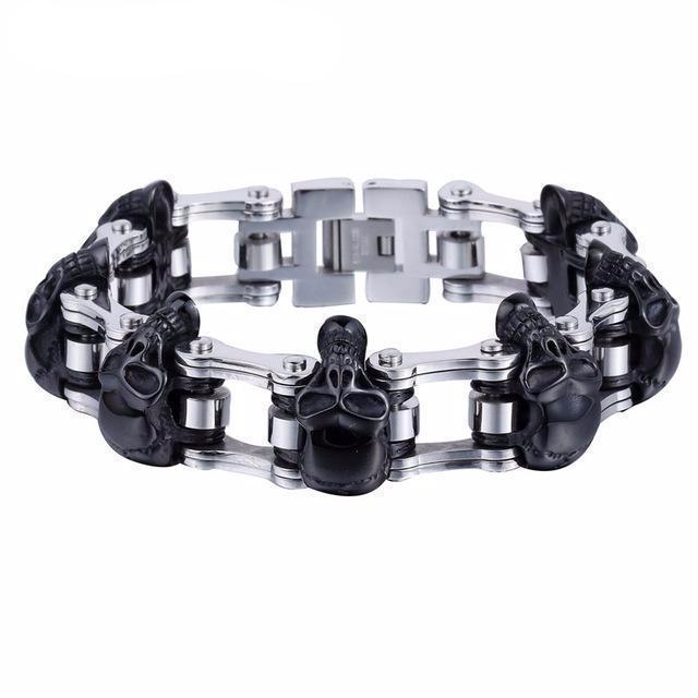 Men's Gothic Skull Link Bracelet – 316L Stainless Steel