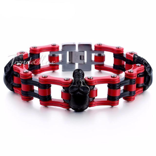 Men's Gothic Skull Link Bracelet – 316L Stainless Steel