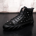 Men's Gothic Studded Rivet Casual Shoes – Black & White