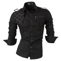 Men's Alternative Long Sleeve Shirt – Black, Red & Grey – M–XXL