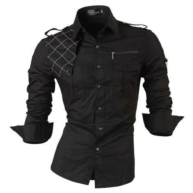 Men's Alternative Long Sleeve Shirt – Black, Red & Grey