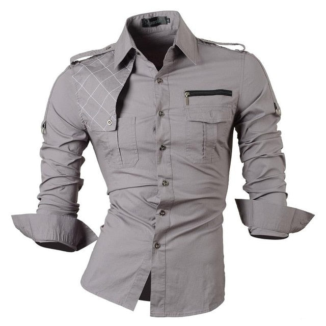 Men's Alternative Long Sleeve Shirt – Black, Red & Grey