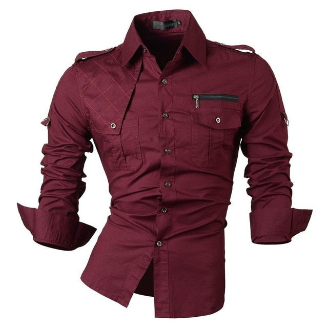 Men's Alternative Long Sleeve Shirt – Black, Red & Grey