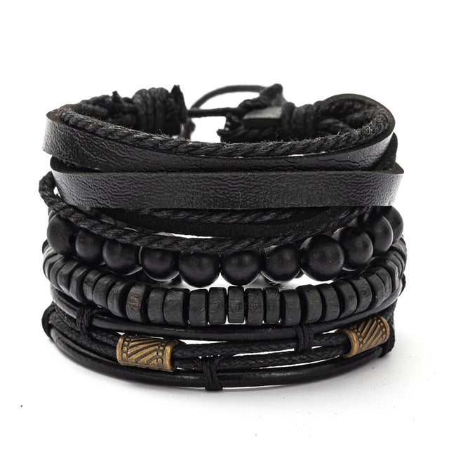 Men's Gothic Multi-Layer Bracelet – 5 Adjustable Styles