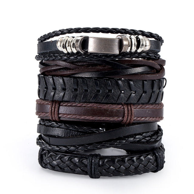 Men's Gothic Multi-Layer Bracelet – 5 Adjustable Styles