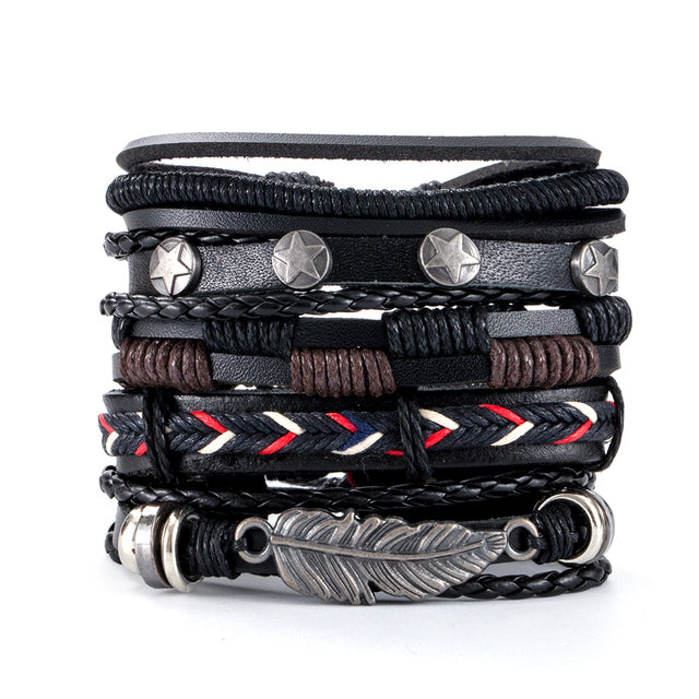 Men's Gothic Multi-Layer Bracelet – 5 Adjustable Styles