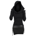 Women's Hooded Dress – Black & Grey