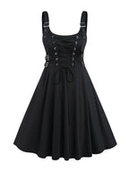 Women's Gothic Buckle Dress – Sizes S–3XL