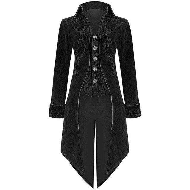Men's Long Gothic Coat – Black or Red