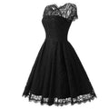 Women's Gothic Lace-Style Dress – Black, Blue & Red