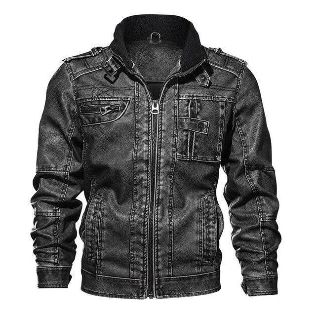 Men's PU Leather Jacket – Black, Blue or Brown