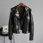 Women's Faux Leather Jacket – Black or Beige