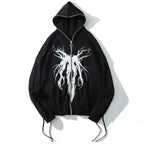Black Oversized Full-Zip Hoodie