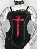 Women's Gothic Cropped Corset – Black