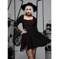 Women's Fitted Gothic Mini Dress – Black