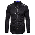 Men's Gothic Long Sleeve Shirt – Black & Red – S–XXL