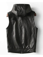 Black PU Leather Vest
