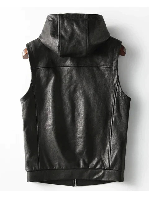Black PU Leather Vest – S–XXL