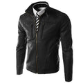 Men's PU Leather and Suede Jacket – Black or Brown