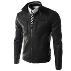Men's PU Leather and Suede Jacket – Black or Brown