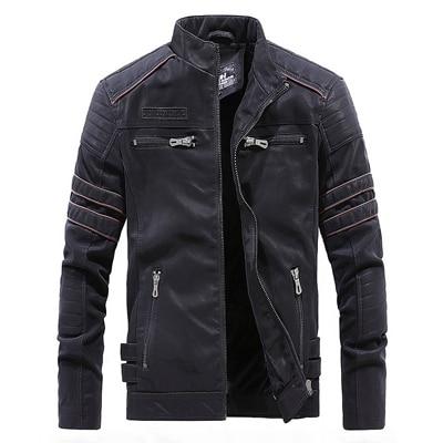 Men's Faux Leather Jacket – Black, Green or Brown, S–XL
