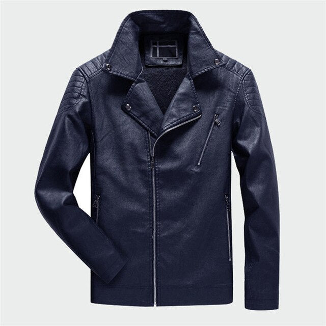 Men's Faux Leather Jacket – Black, Blue, Brown or Red