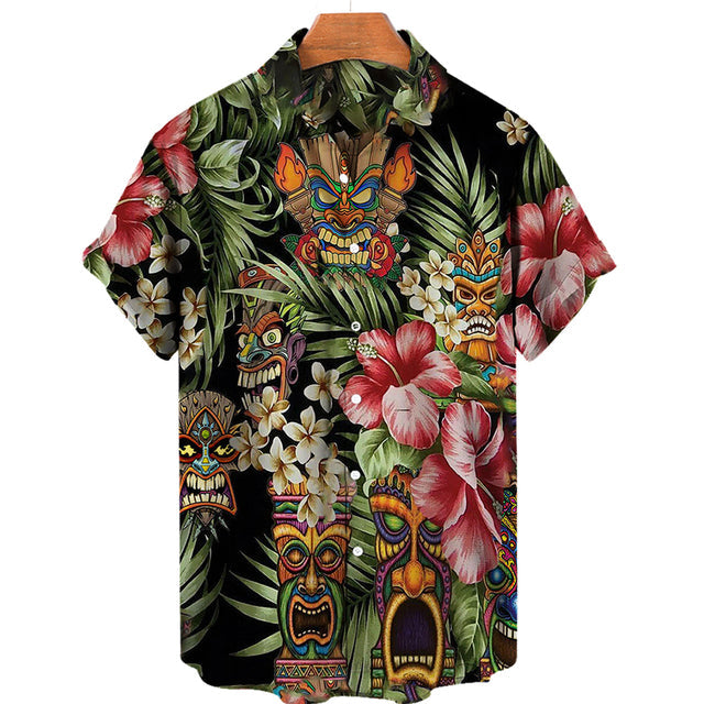 Men's Gothic Tiki Hawaiian Shirt – Skull Print