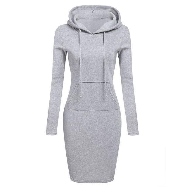 Women's Gothic Hoodie Dress – Black, Grey or Red