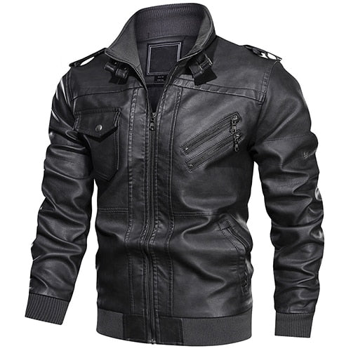 Men's Faux Leather and Suede Jacket – Black, Grey or Red