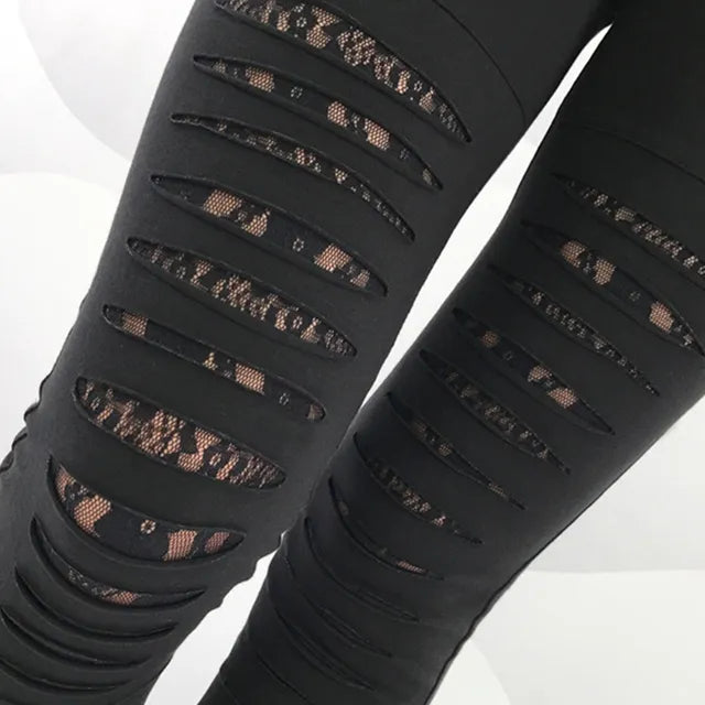 Women's Black Gothic Leggings – S–XL