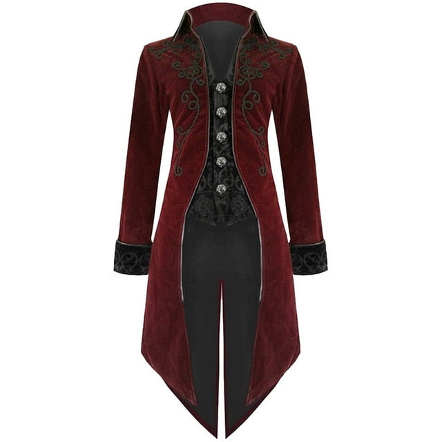 Men's Long Gothic Coat – Black or Red