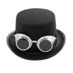 Gothic Steampunk Top Hat with Detachable Goggles