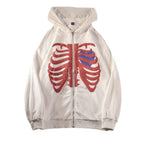Women's Skeleton Print Hoodie – Oversized Fit
