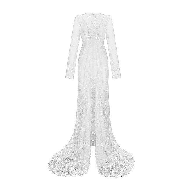 Women's Sheer Maxi Dress – Black or White