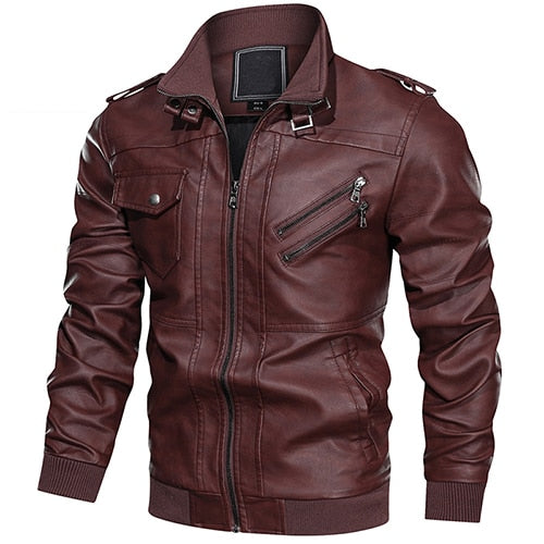 Men's Faux Leather and Suede Jacket – Black, Grey or Red