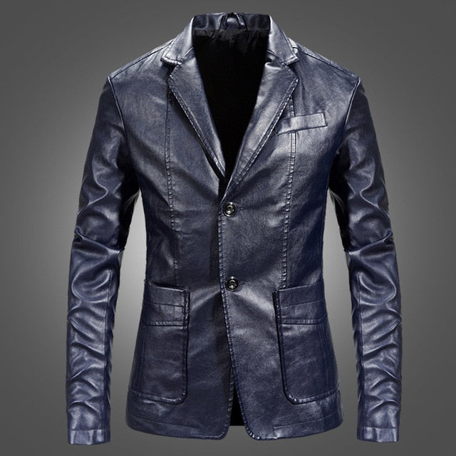 Men's Faux Leather Jacket – Black, Blue, Brown or Purple