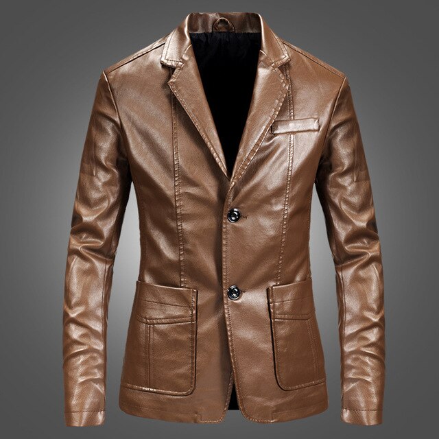 Men's Faux Leather Jacket – Black, Blue, Brown or Purple